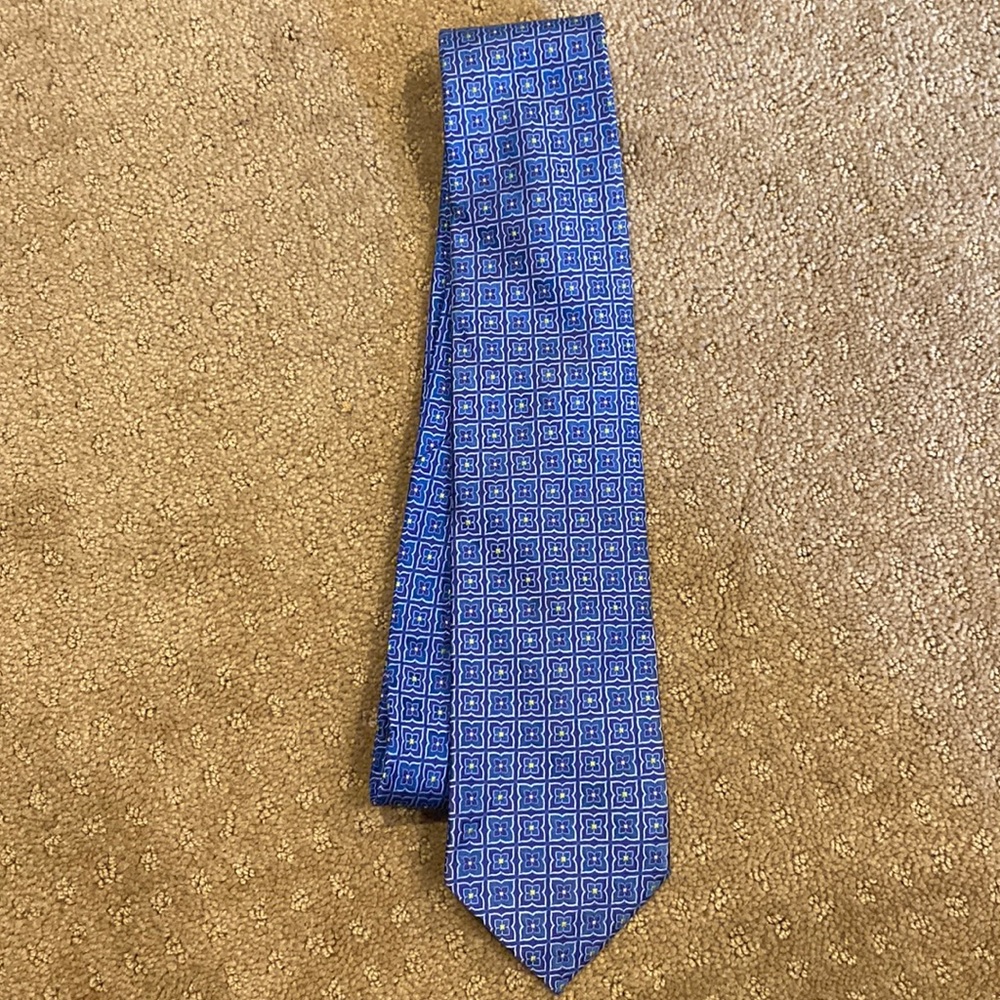 Blue Geographic Design Tie